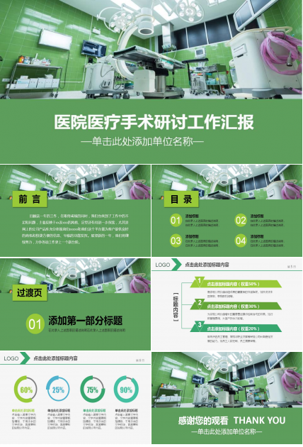 医院医疗手术研讨工作汇报PPT模板