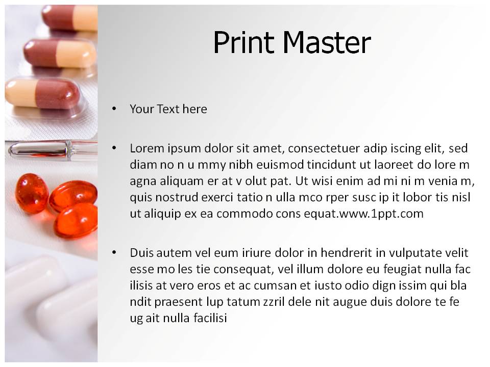 胶囊体温计温度计背景的医药医学PPT模板