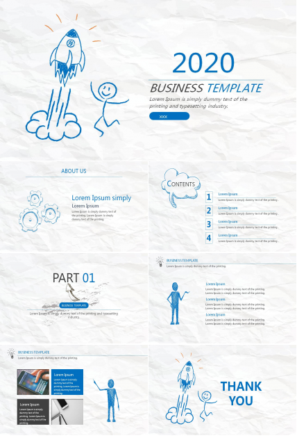 创意手绘卡通商务PPT模板