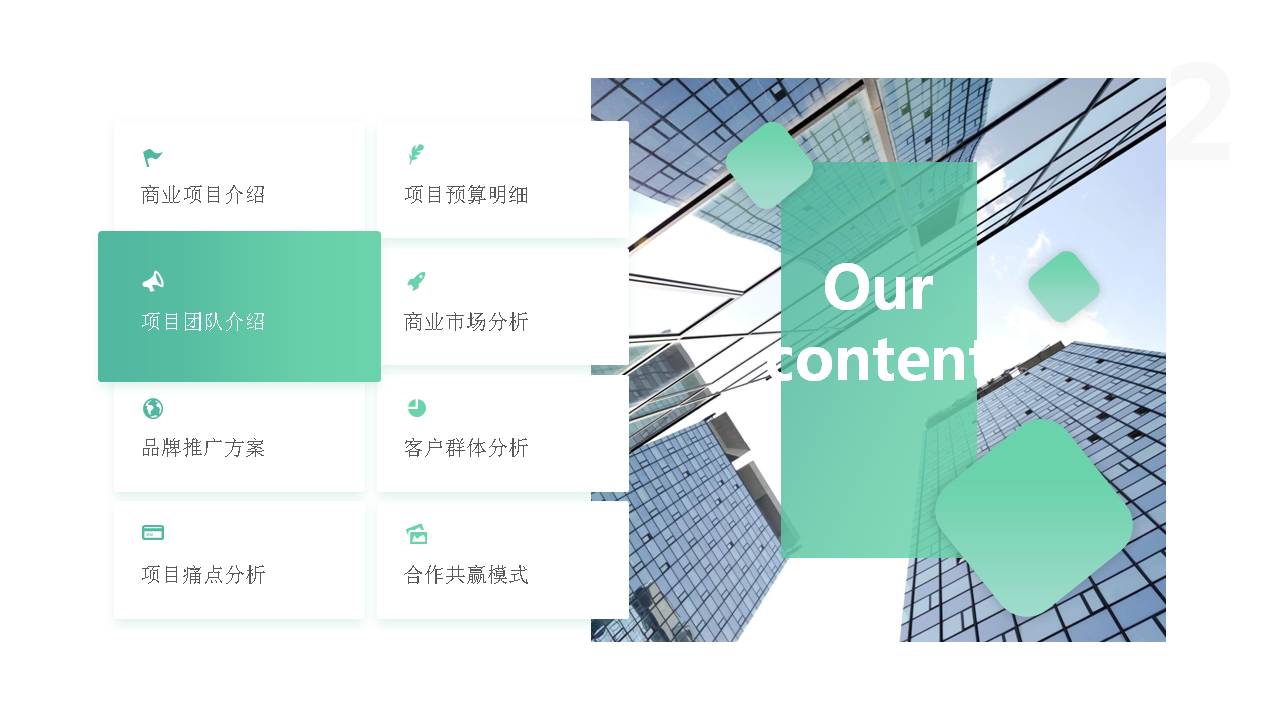 清新绿色商业计划书PPT模板
