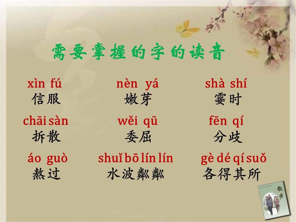 七年级上册散步ppt模板