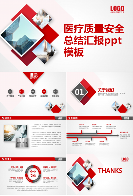 医疗质量安全总结汇报ppt模板