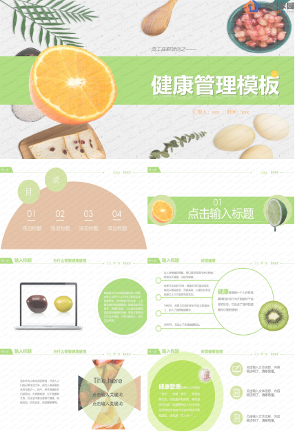 健康管理行业工作汇报ppt模板