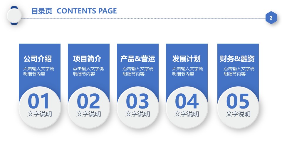 简约商务蓝完整框架商业计划书ppt模板