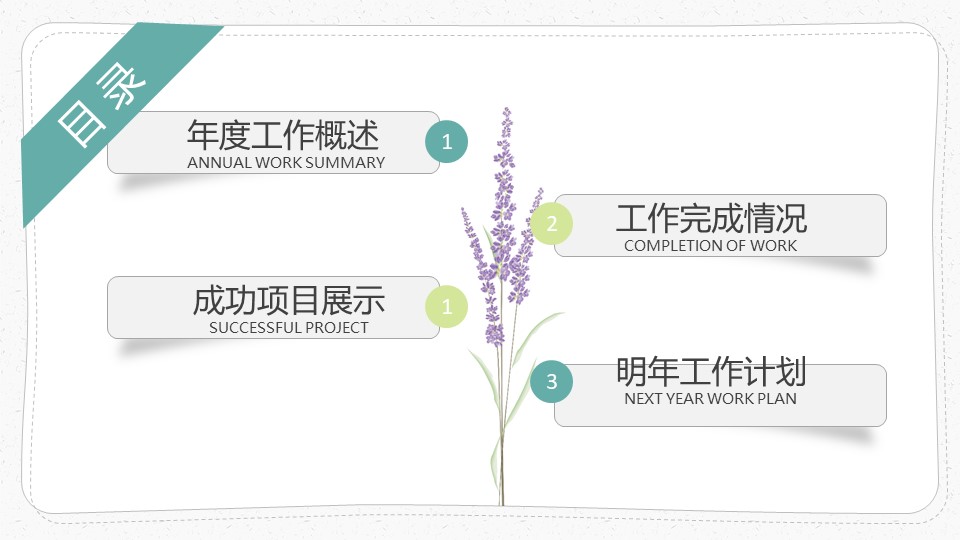 植物花卉简约小清新文艺风工作汇报ppt模板
