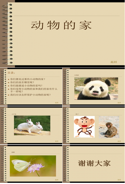 动物的家-以保护动物为主题的ppt模板