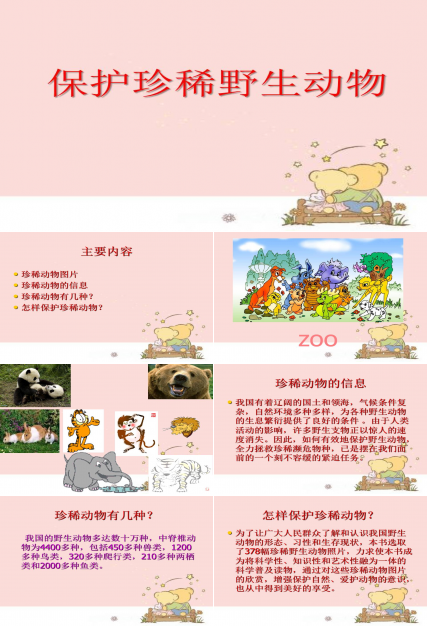 以保护动物为主题的ppt