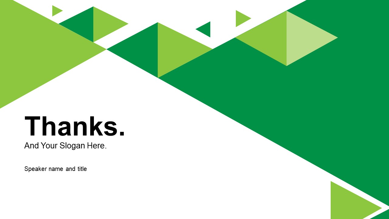 几何三角形创意清新绿配色简约商务通用ppt模板