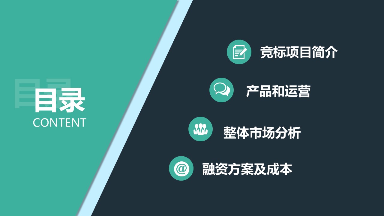创意简约扁平大气风高端商业计划书ppt模板