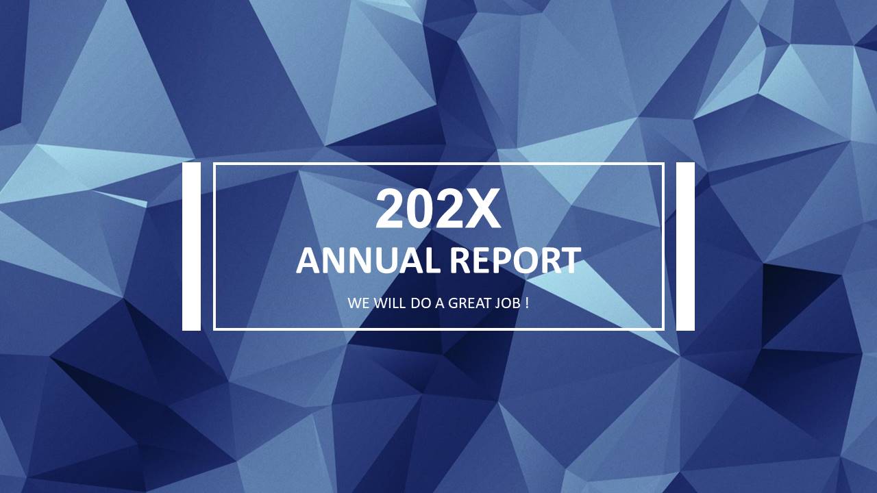 蓝色多边工作汇报ppt模板