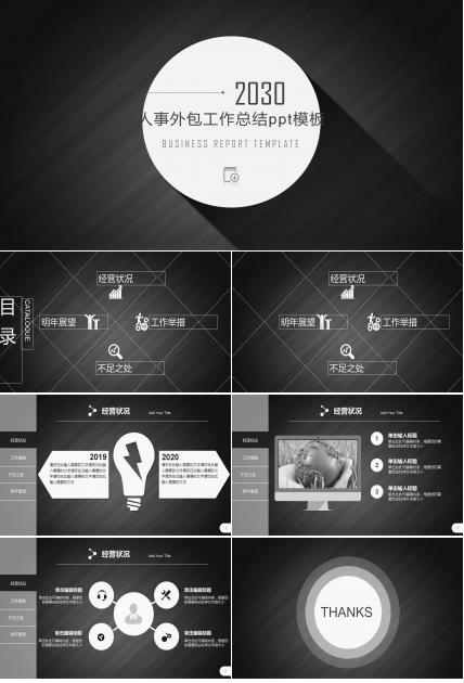 人事外包工作总结ppt模板