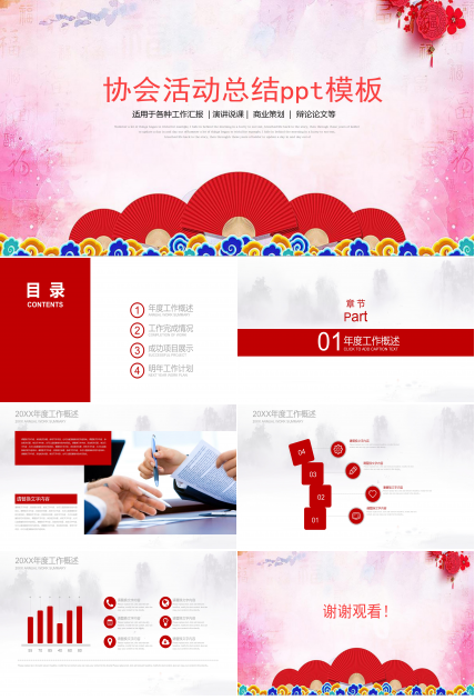 协会活动总结ppt模板