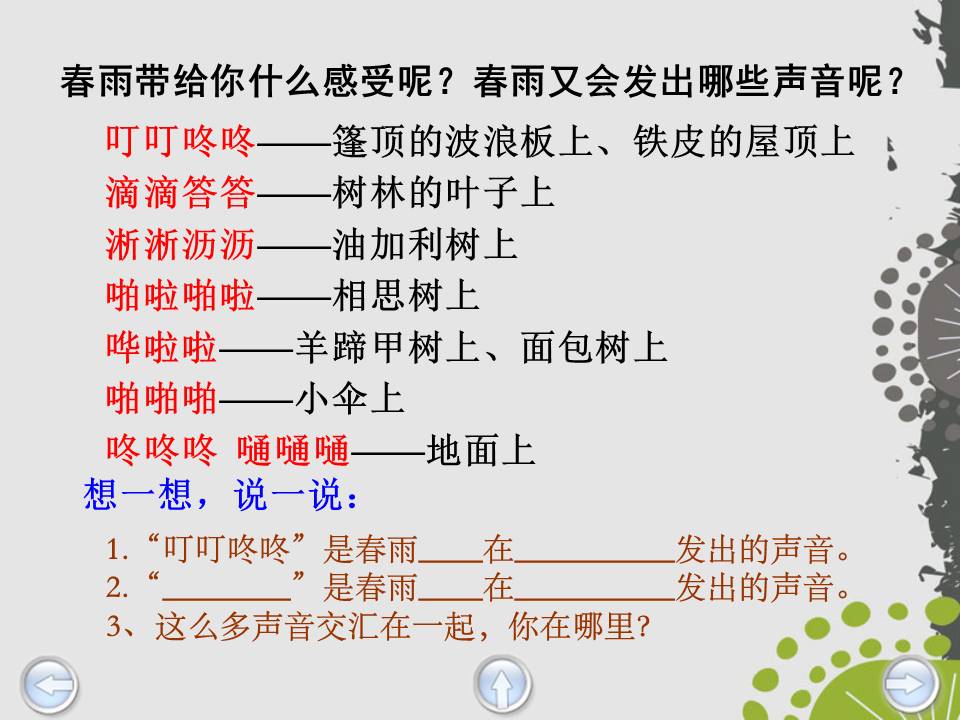 春天的声音-春天的小雨滴滴滴ppt