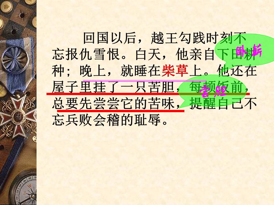 越王勾践的ppt 卧薪尝胆ppt模板