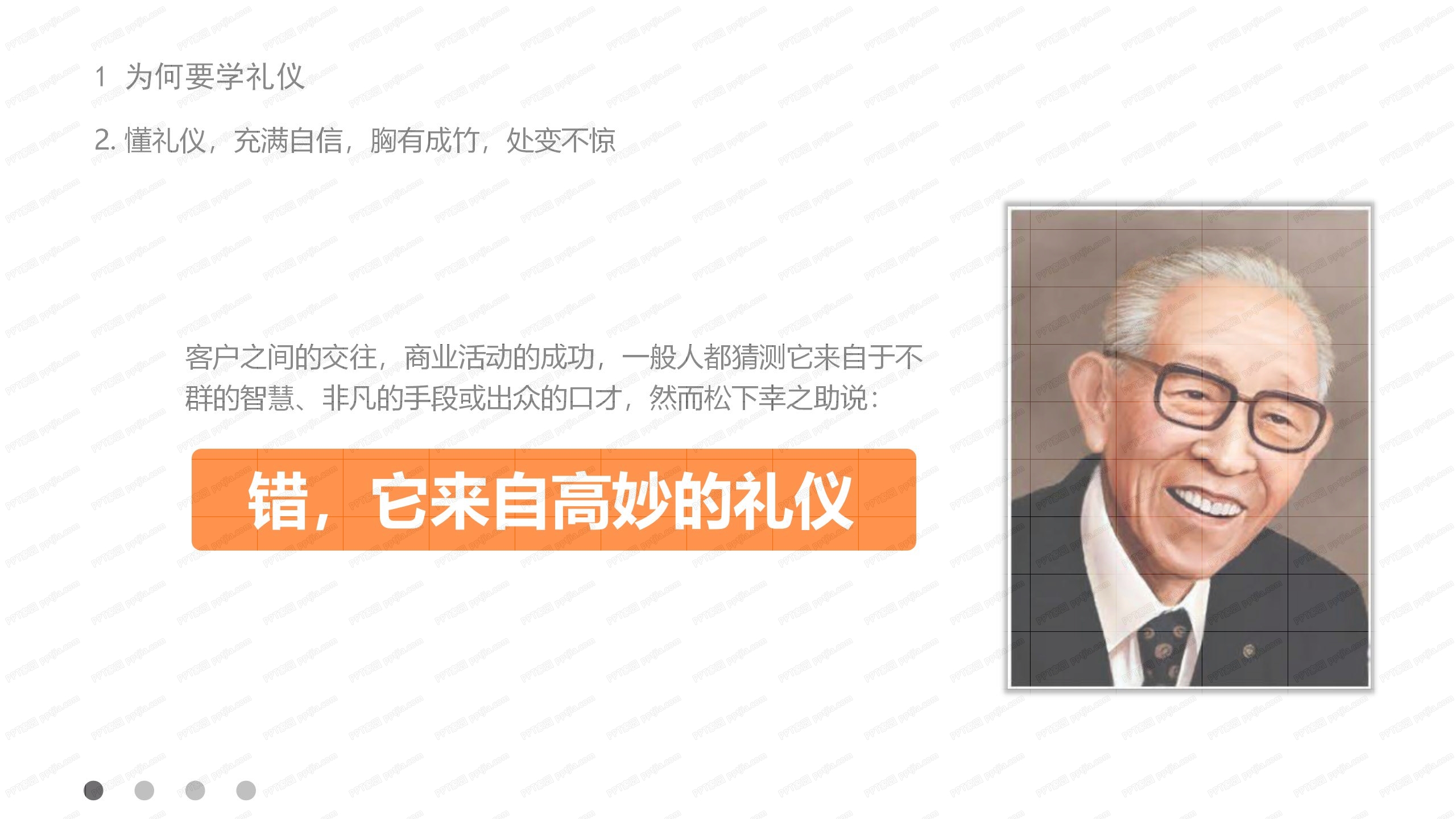 橙色实用礼仪培训ppt课件模板