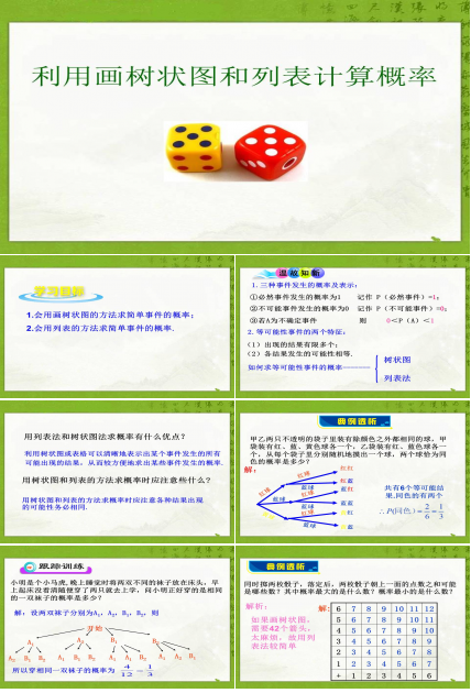 利用画树状图和列表计算概率ppt模板