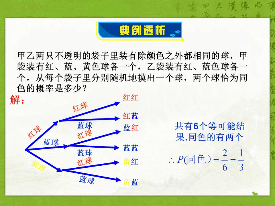 利用画树状图和列表计算概率ppt模板