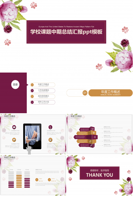 学校课题中期总结汇报ppt模板