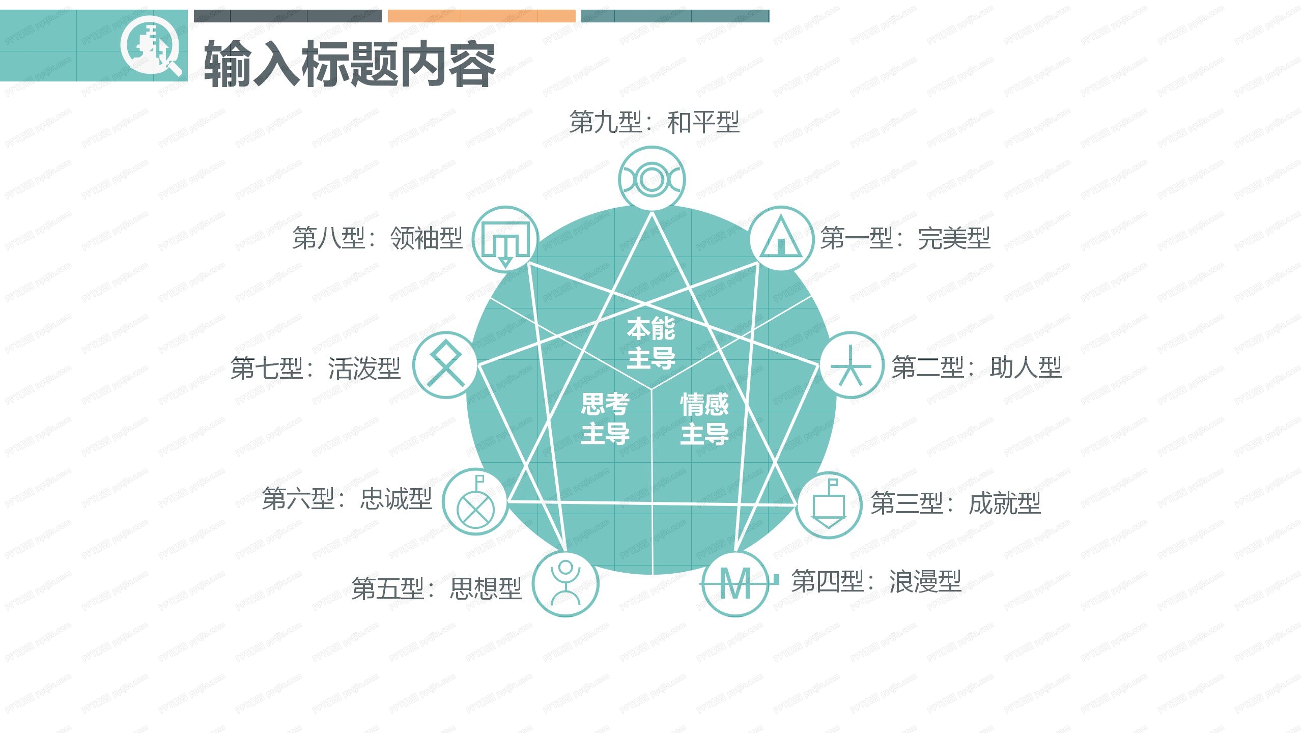 时尚简约九型人格培训ppt课件模板