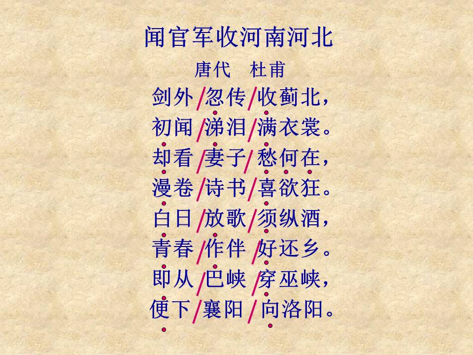 闻官军收河南河北ppt模板