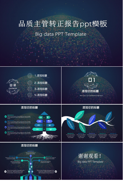 品质主管转正报告ppt模板