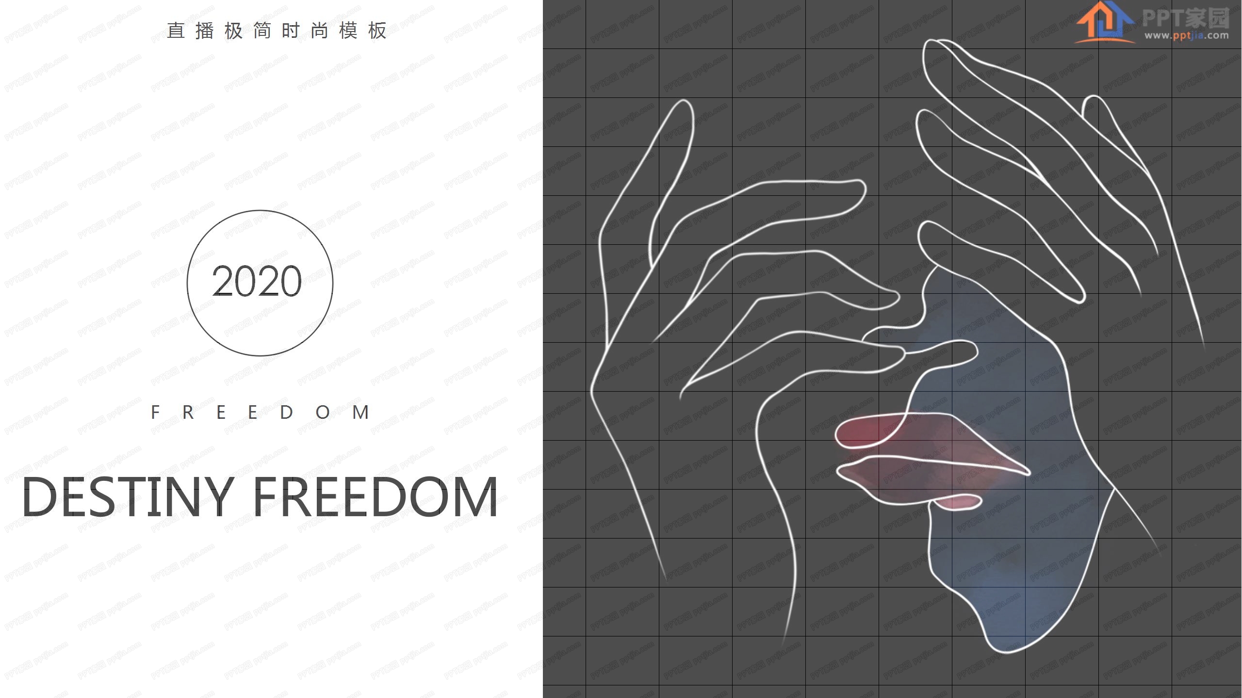 2020极简时尚直播ppt模板