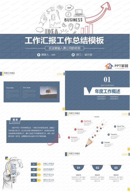 设计部工作汇报总结ppt模板