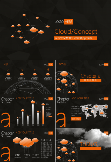 网络安全教育知识竞赛ppt模板