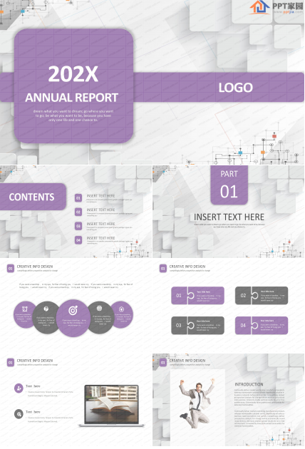 202x简约紫色商务计划书ppt模板
