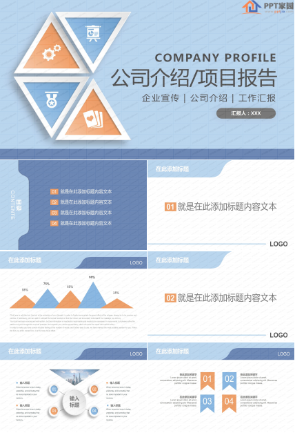 公司介绍项目报告通用ppt模板