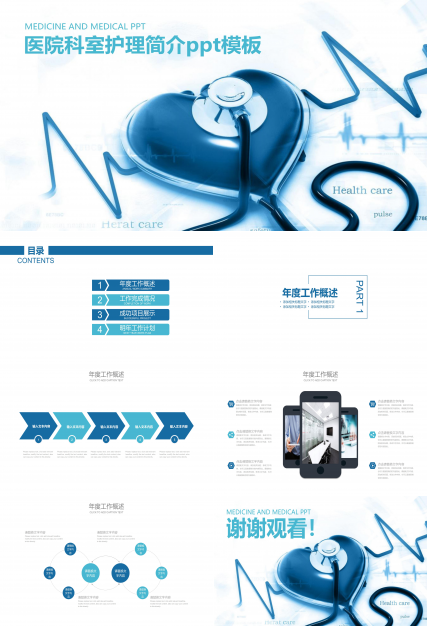 医院科室护理简介ppt模板
