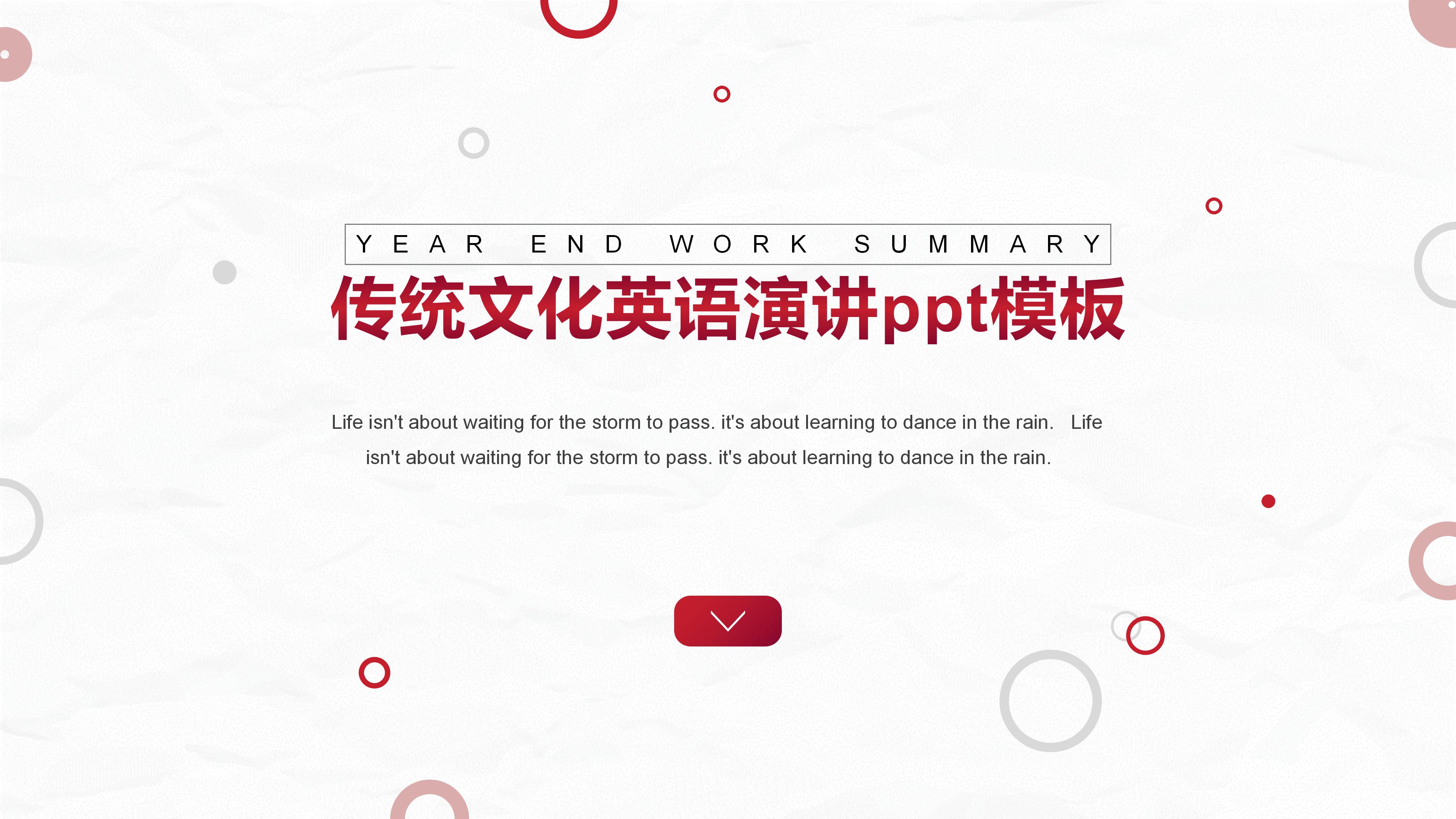 传统文化英语演讲ppt模板