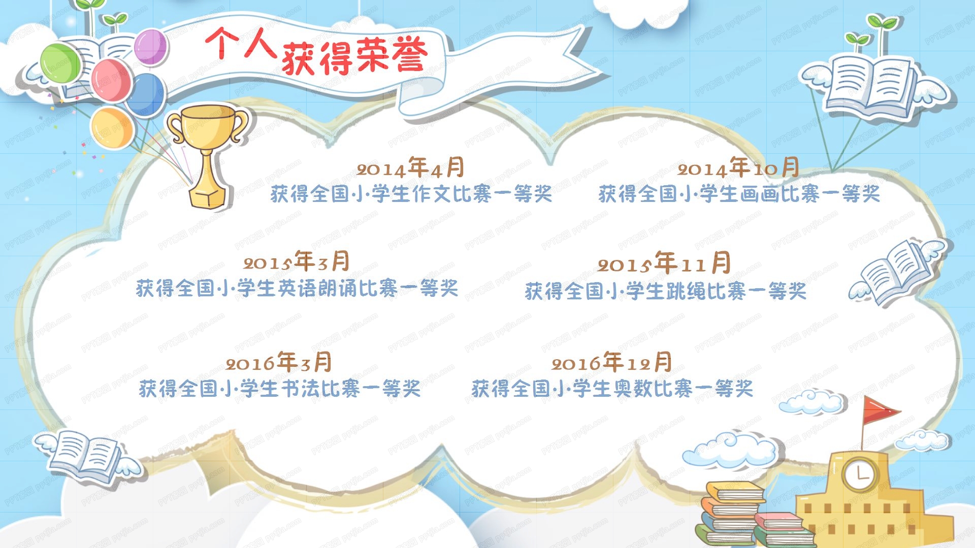 卡通中小学开学自我介绍ppt模板