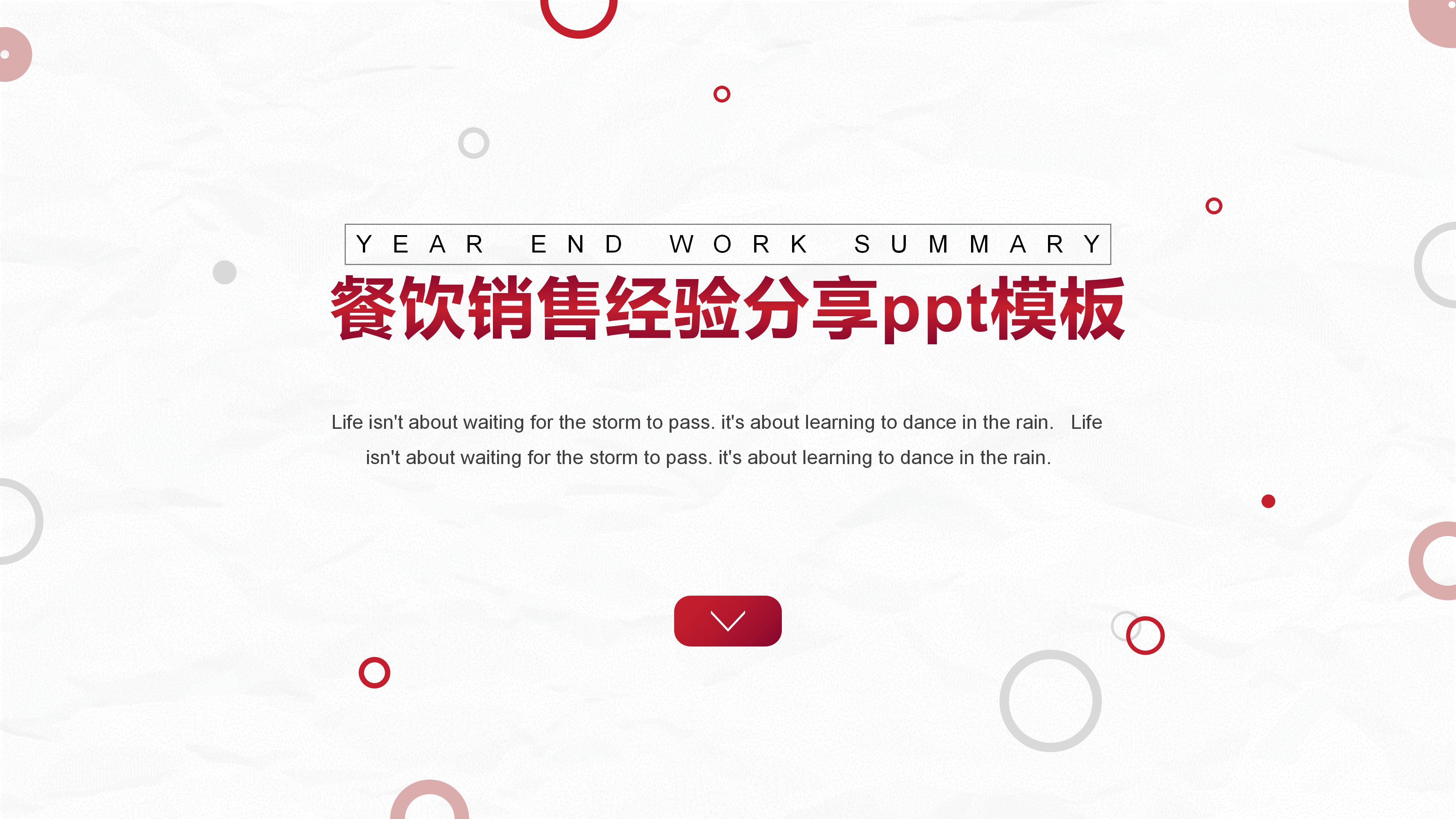 餐饮销售经验分享ppt模板