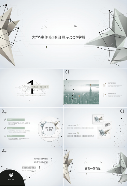 大学生创业项目展示ppt模板