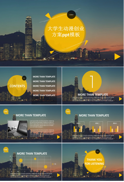 大学生动漫创业方案ppt模板