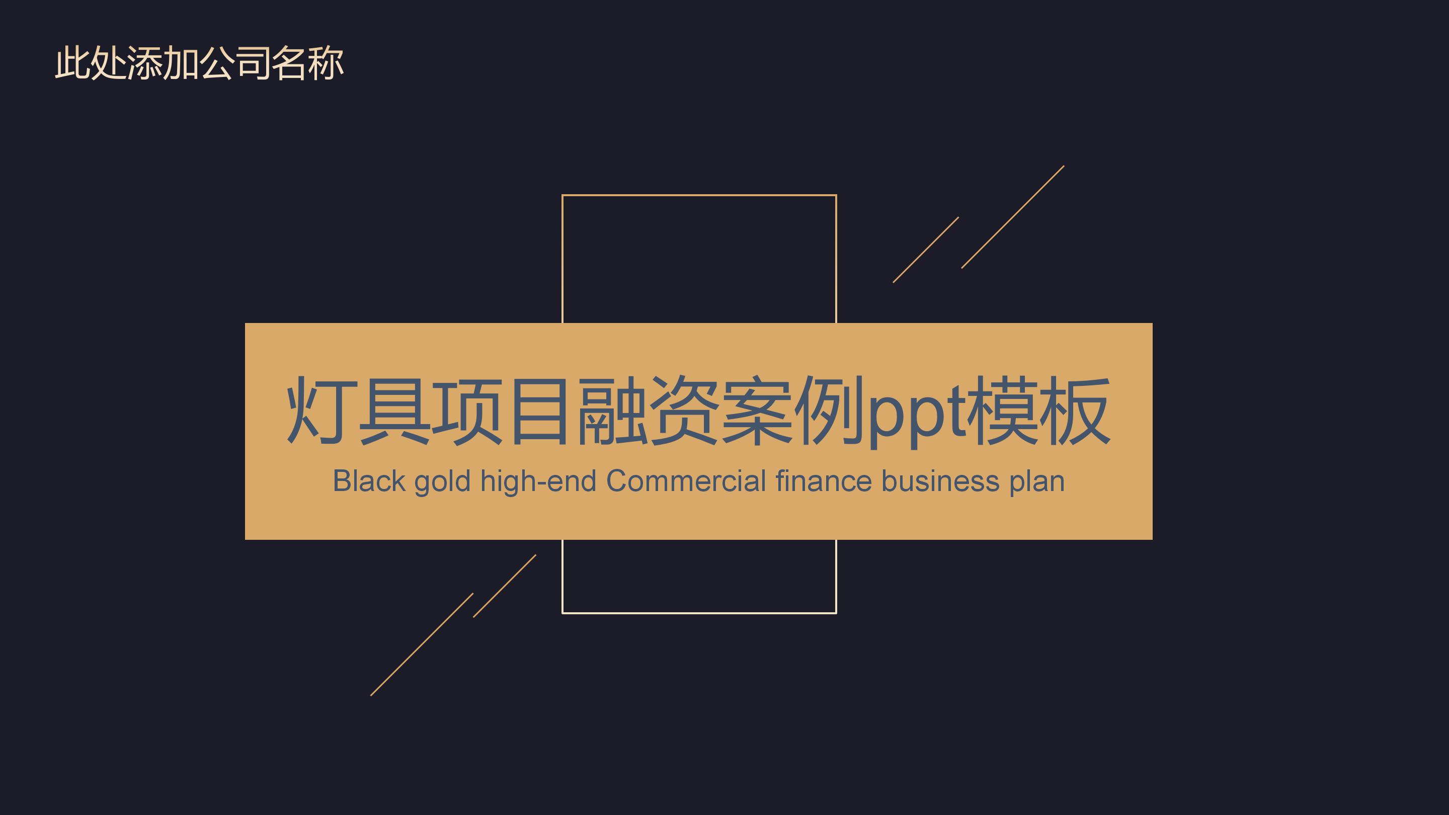 灯具项目融资案例ppt模板