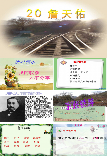 苏教版六年级上册詹天佑ppt