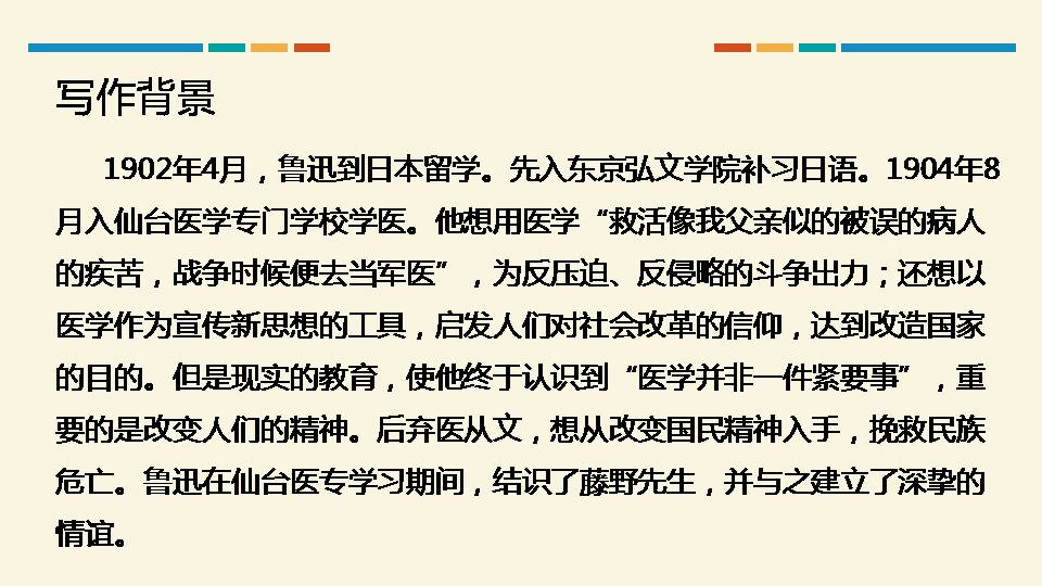 藤野先生免费课件ppt 