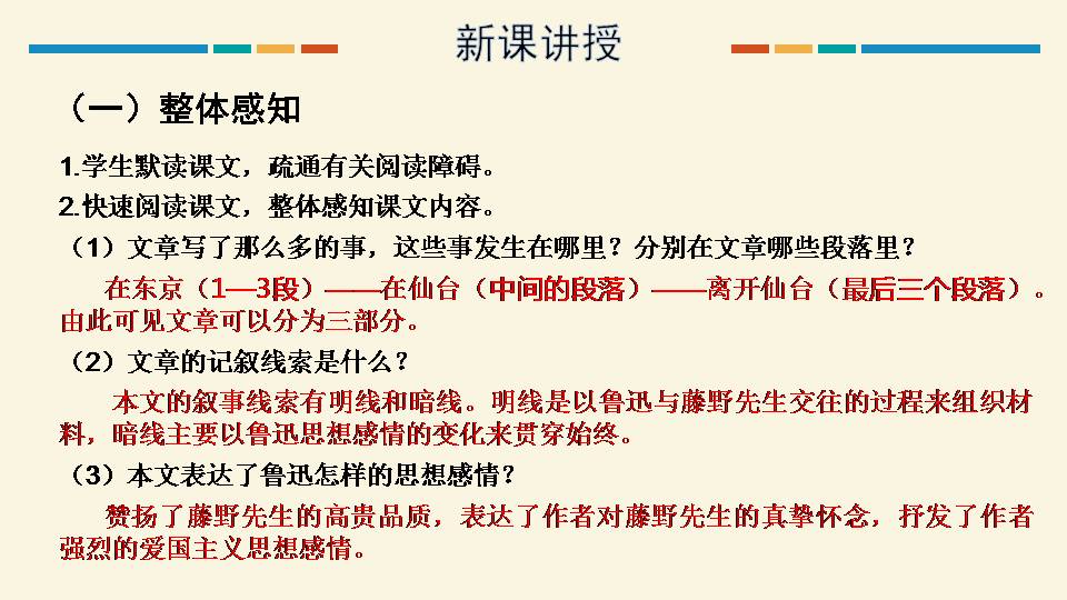 藤野先生免费课件ppt 