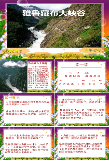 雅鲁藏布大峡谷ppt课件模板