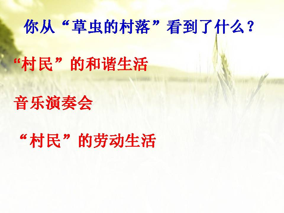 草虫的村落ppt课件