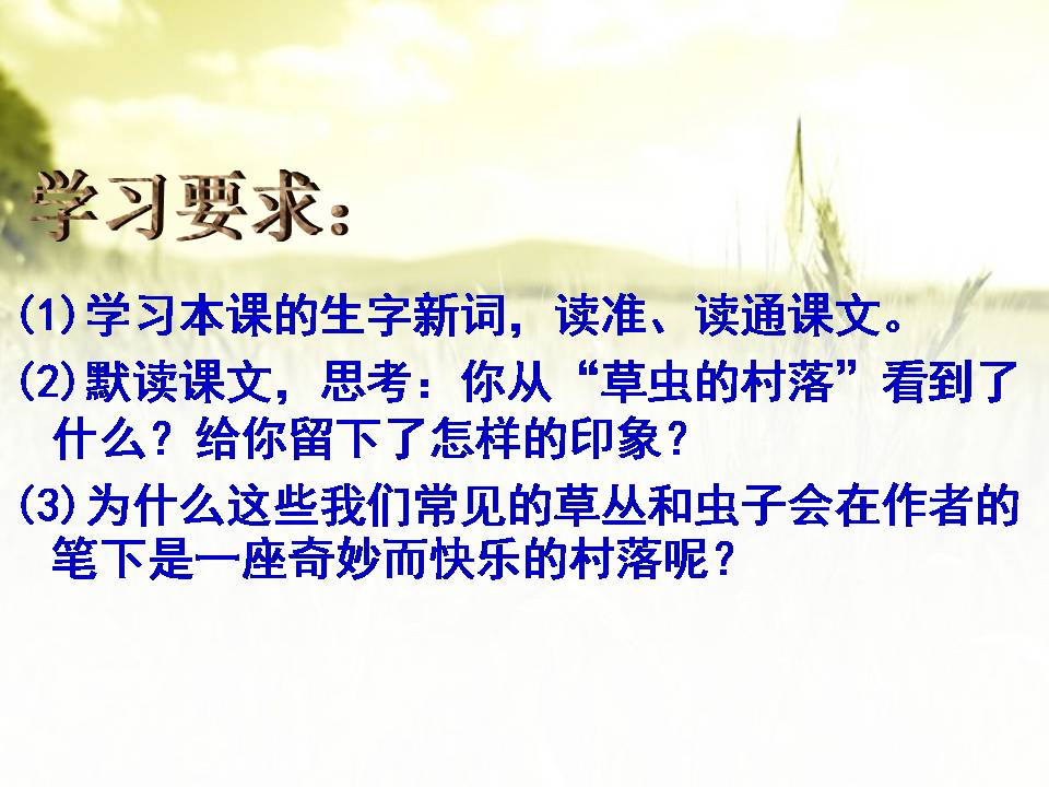 草虫的村落ppt课件