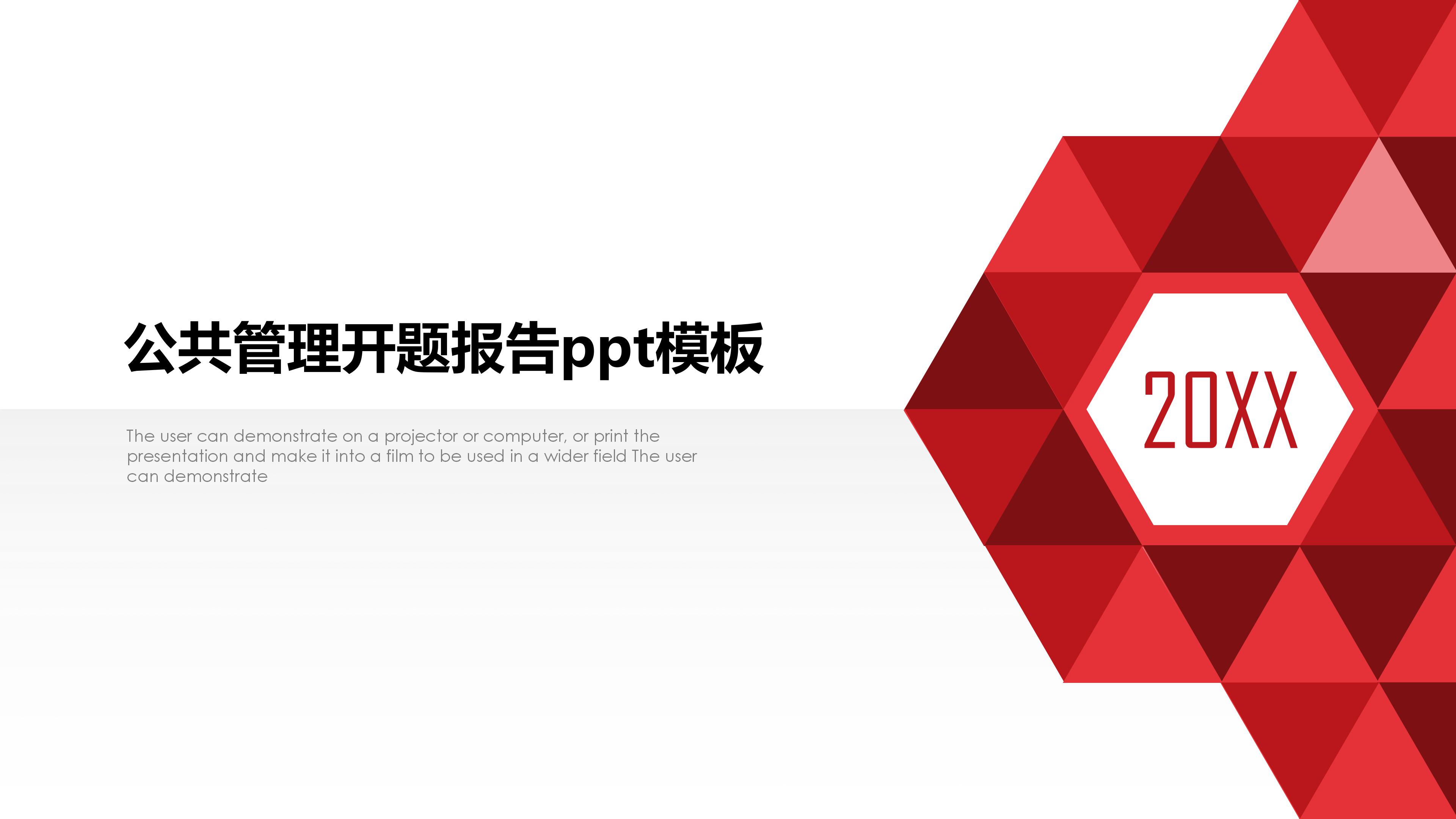 公共管理开题报告ppt模板