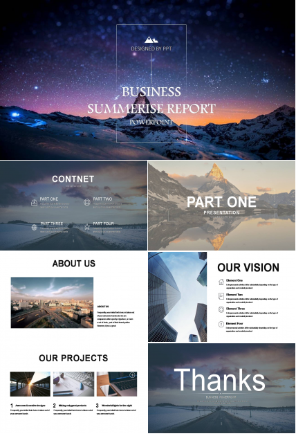 ppt模板星空唯美