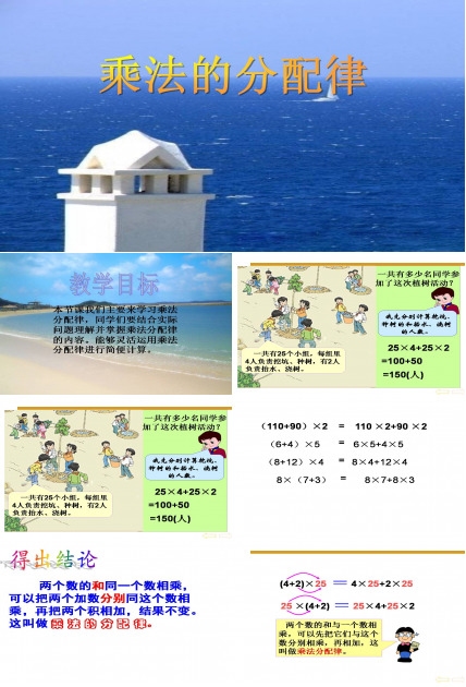 人教版乘法分配律ppt