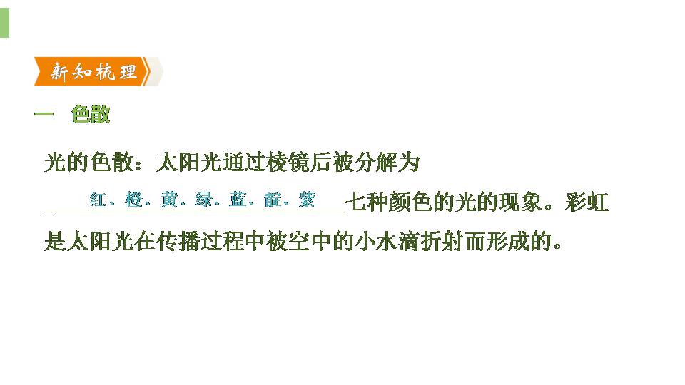 沪科版光的色散ppt
