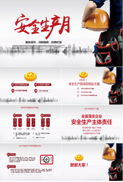 工程安全类ppt模板 