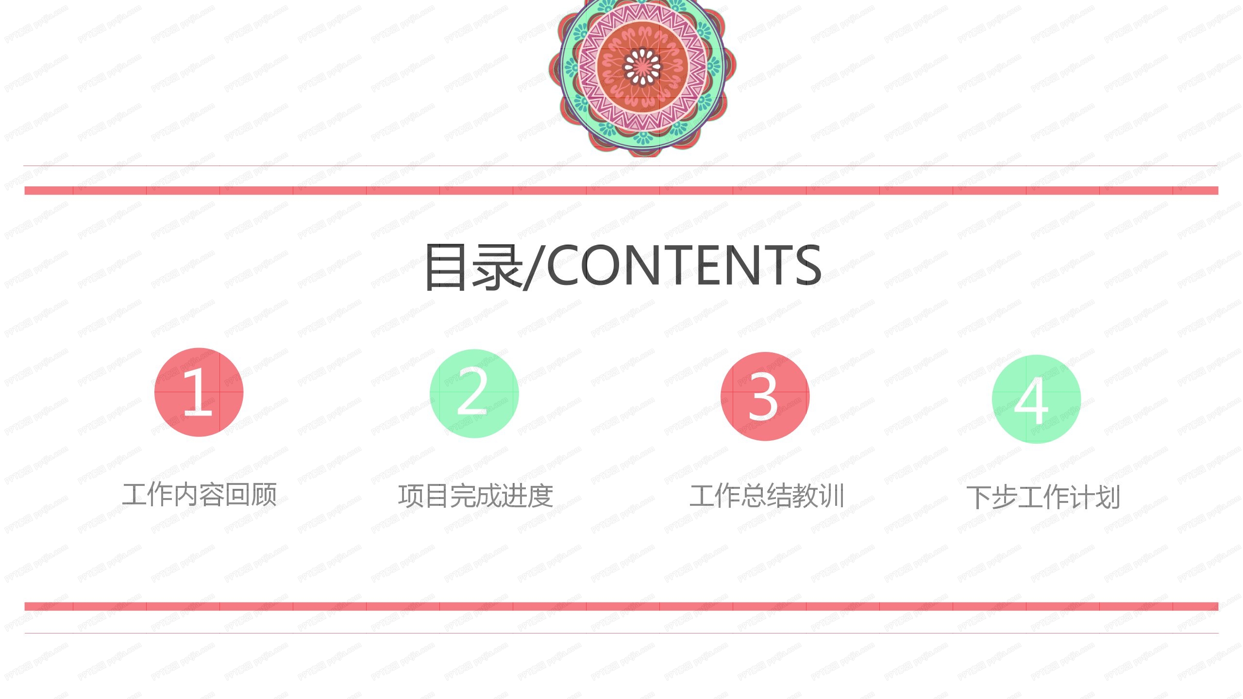 民族风花纹背景设计师工作汇报ppt模板