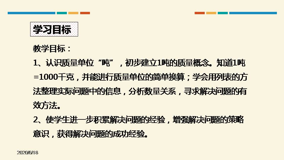 数学吨的认识ppt 